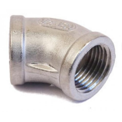 Paslanmaz 45°  Dişli Dirsek 1/4" AISI316