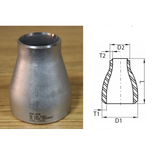 Paslanmaz Çelik Çekme Konsantrik Redüksiyon AISI 316/316L 1 1/4"X1/2"